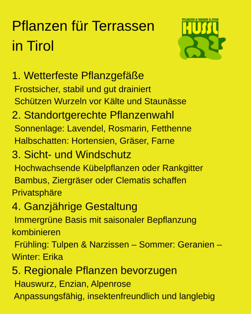 Terrasse bepflanzen in Tirol